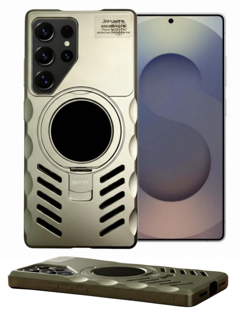 Samsung S25 Ultra Mist Dispenser Metallic Case, Ring Stand